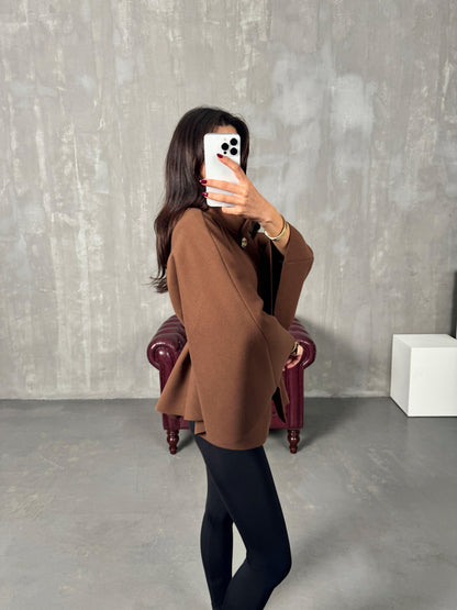 GINA | BELTED PONCHO JACKET