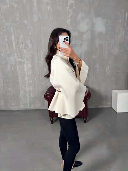 GINA | BELTED PONCHO JACKET