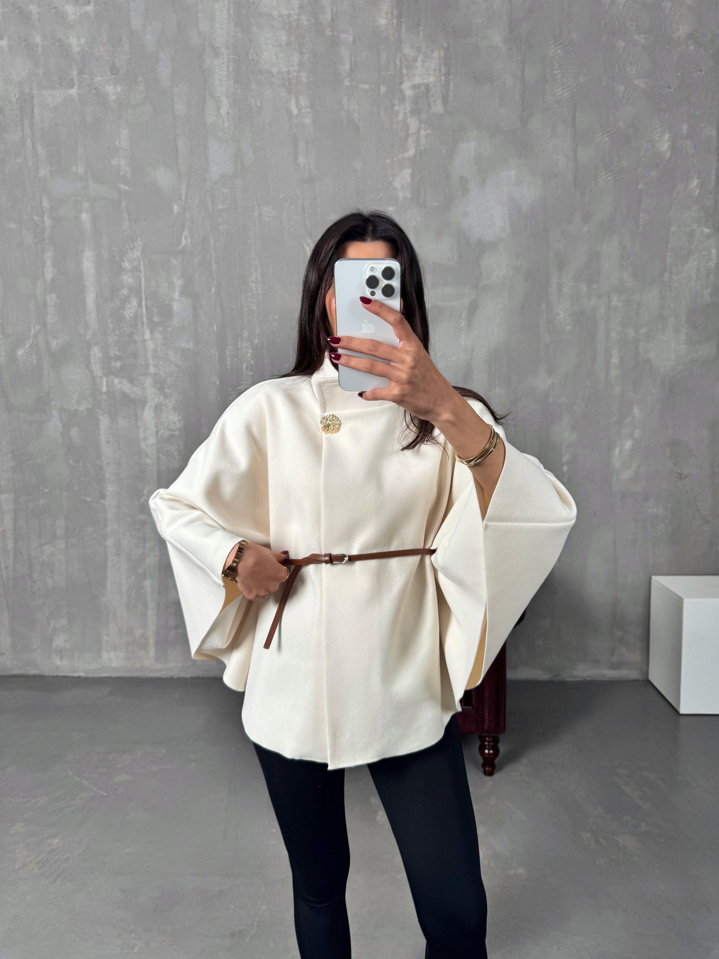 GINA | BELTED PONCHO JACKET